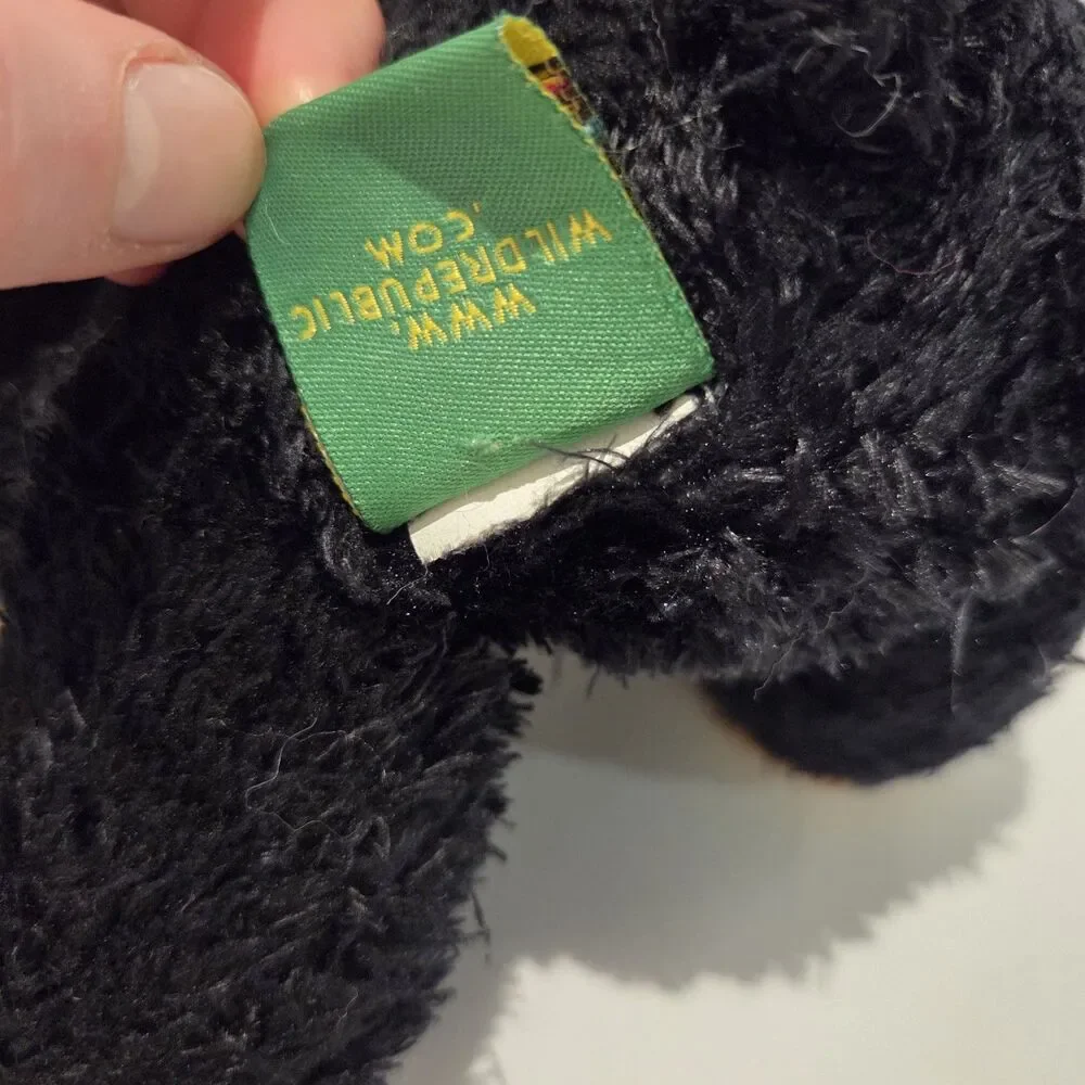 Wild Republic Black Bear 7” Plush Stuffed Animal Toy Green Tag